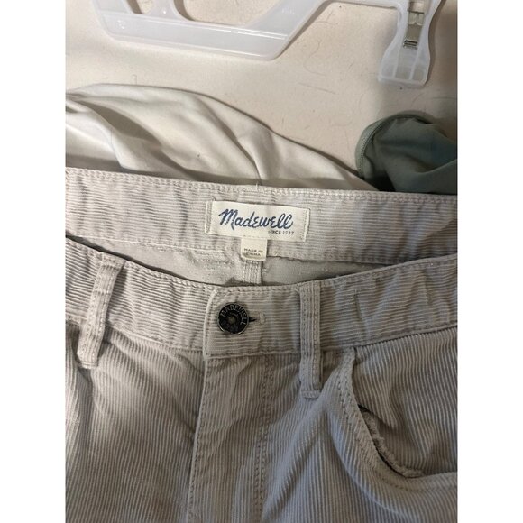Madewell Distressed Style Cropped Curdoroy Straight Leg Jeans - Picture 10 of 11